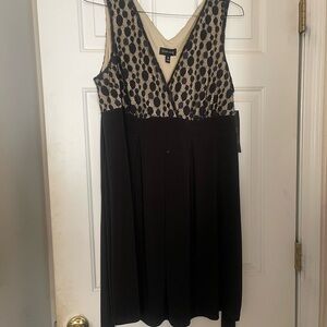 Forever 21 Black and Cream Midi Dress